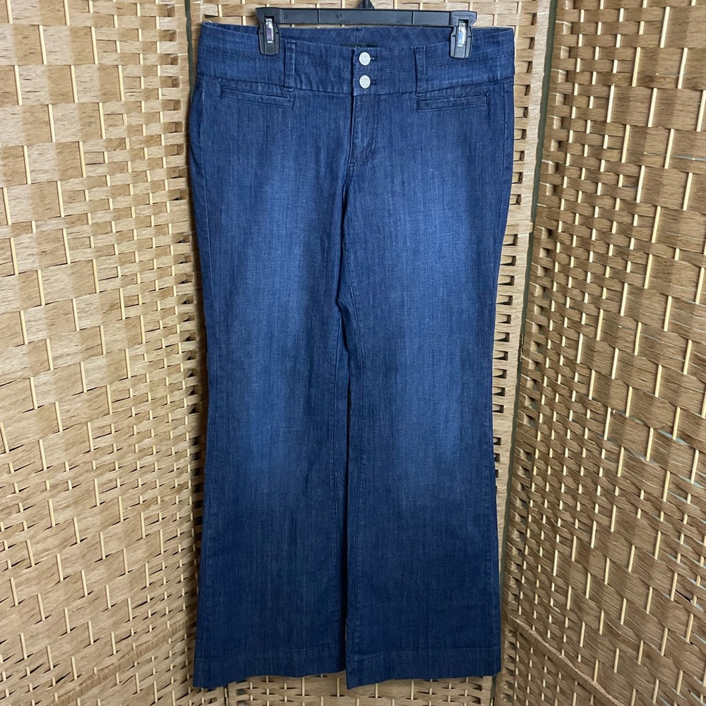 White House Black Market Women's Flare Jeans - Dark Blue